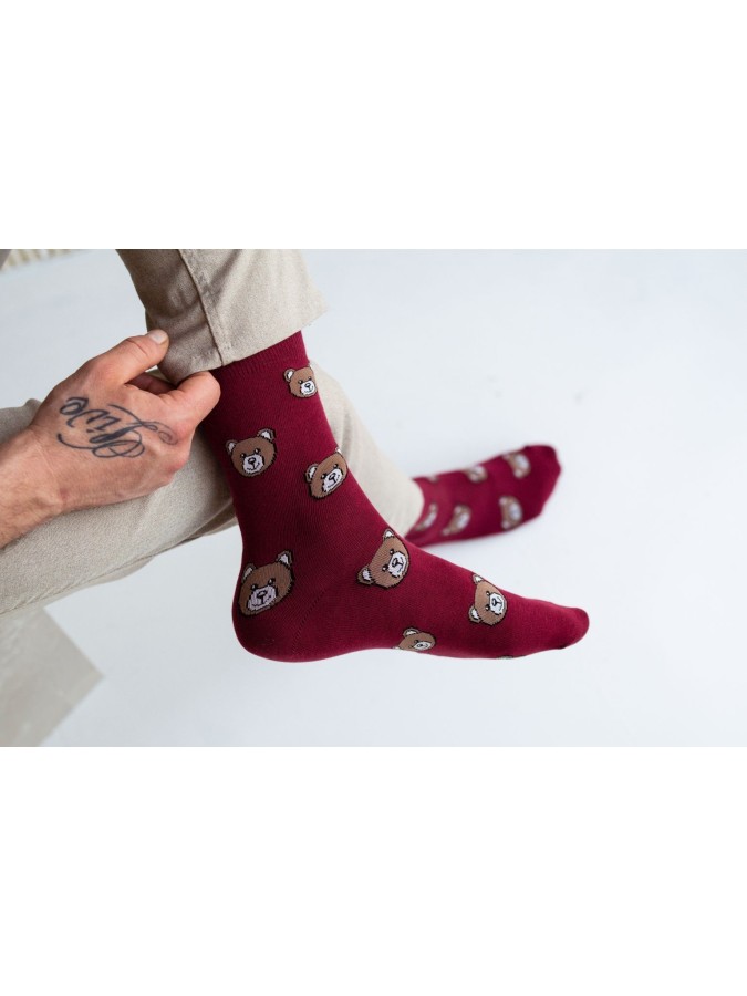 Men's Teddy Bear's head pattern socks 0125.033