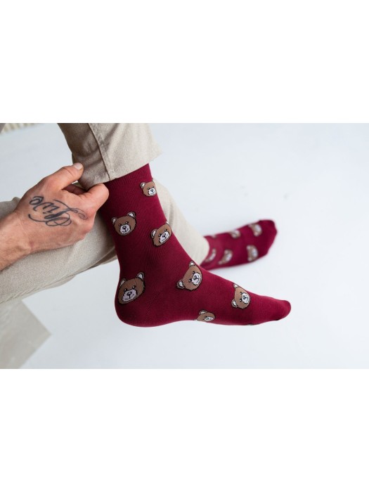 Men's Teddy Bear's head pattern socks 0125.033