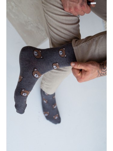 Men's Teddy Bear's head pattern socks 0125.033