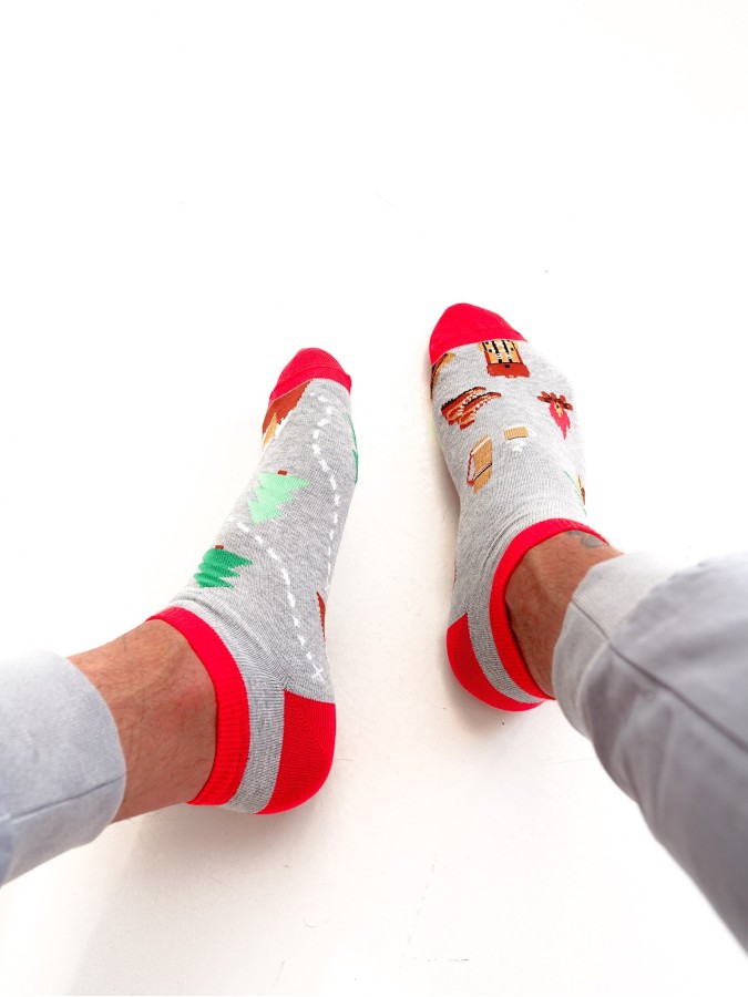 Men's Trekking pattern low ankle socks 014.1108