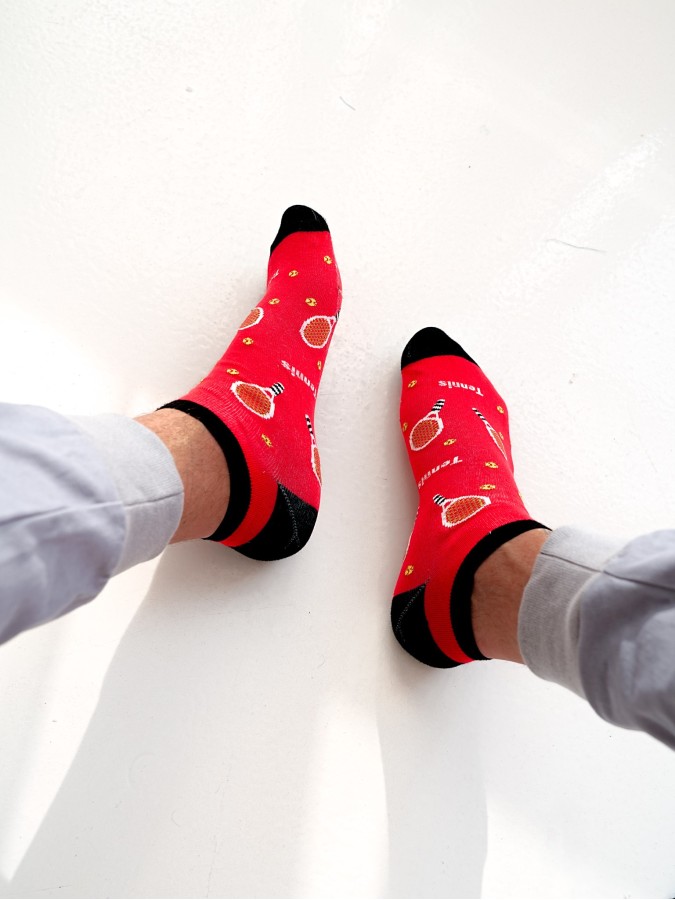 Men's Tennis pattern low ankle socks 005.1108