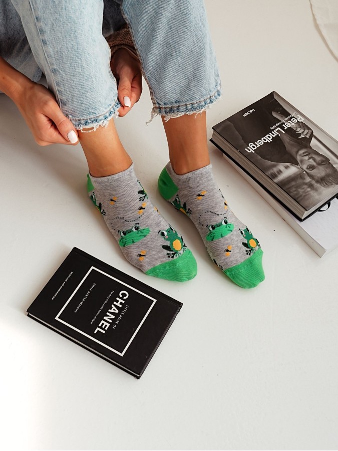 Women's Frogs pattern low ankle socks  055.1146