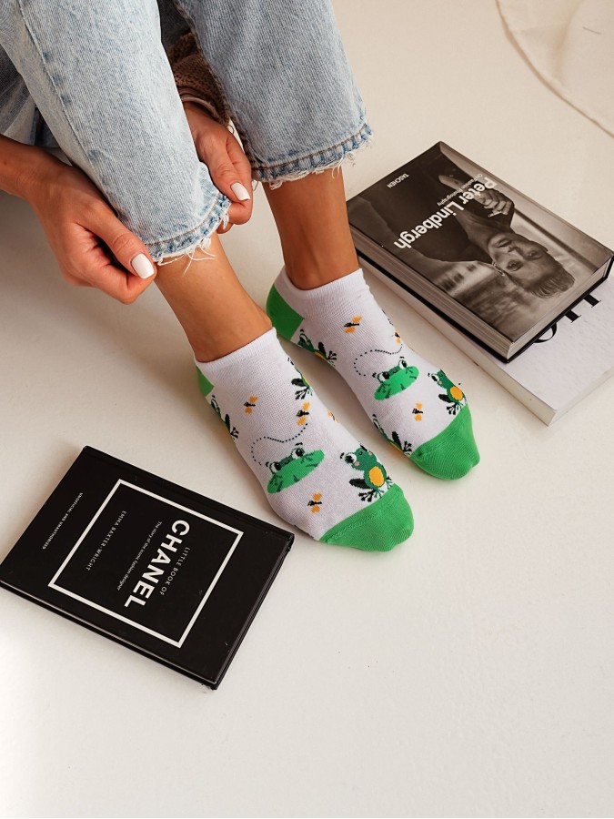 Women's Frogs pattern low ankle socks  055.1146