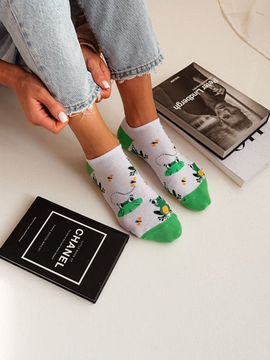 Women's Frogs pattern low ankle socks  055.1146