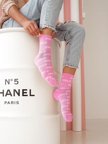Women's 'SMILE' pattern socks 0200.100