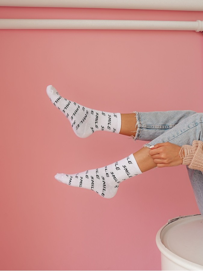 Women's 'SMILE' pattern socks 0200.100