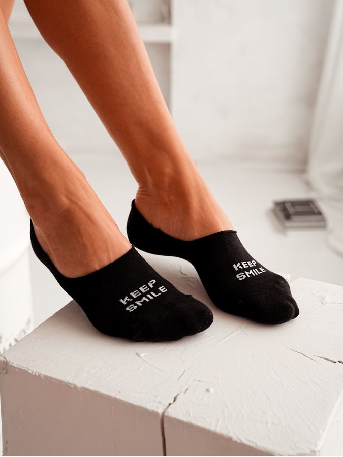 Cotton KEEP SMILE pattern invisible socks 0576.015