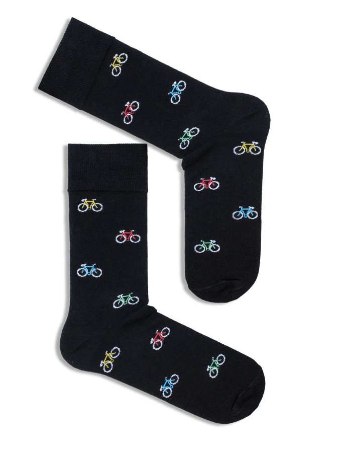 Men's Colorful small bicycles pattern socks...