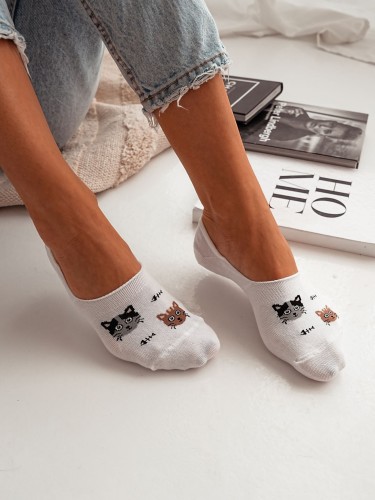 Cotton Cats & Bones pattern invisible socks 0576.017