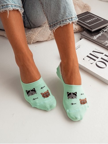 Cotton Cats & Bones pattern invisible socks 0576.017 2