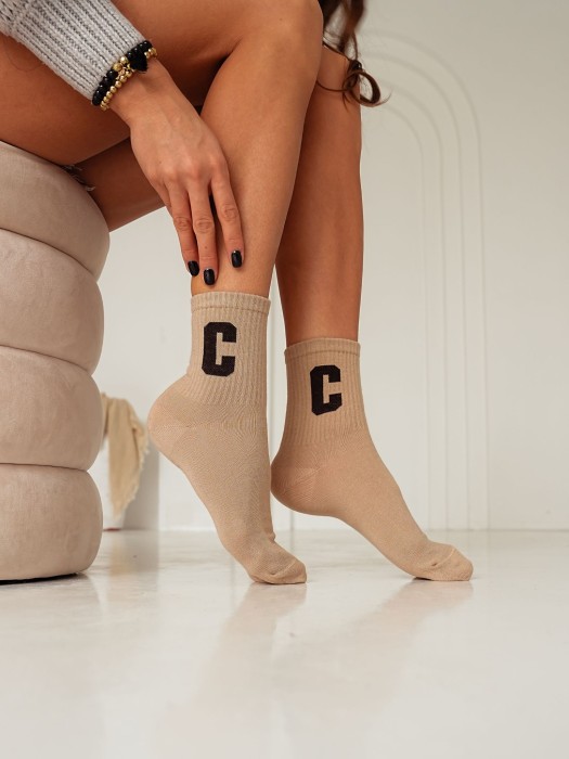 Women's Letter C pattern socks 0200.063