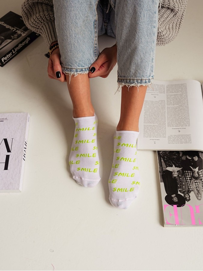 Women's SMILE pattern low ankle socks 1146.058