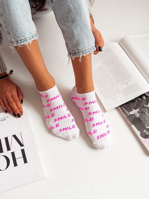 Women's SMILE pattern low ankle socks 1146.058