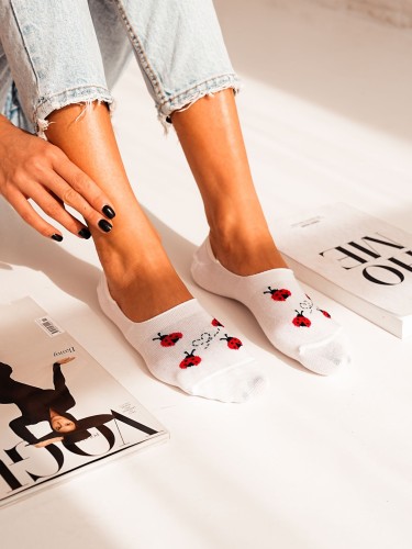 Cotton Ladybirds pattern invisible socks 0576.018