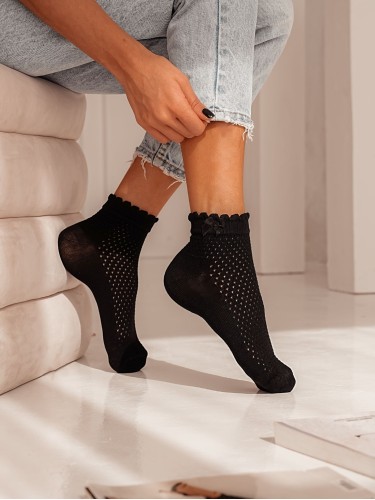Women's openwork socks with a little bow 1115 2