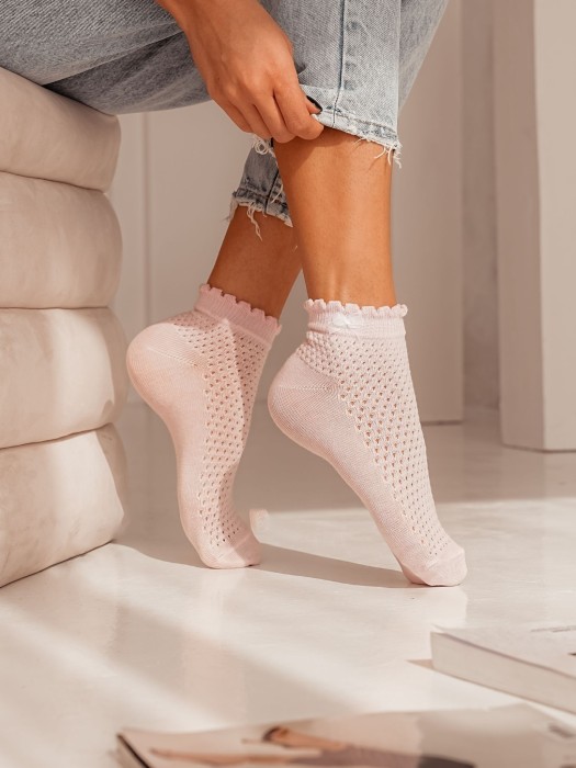 Women's openwork socks with a little bow 1115