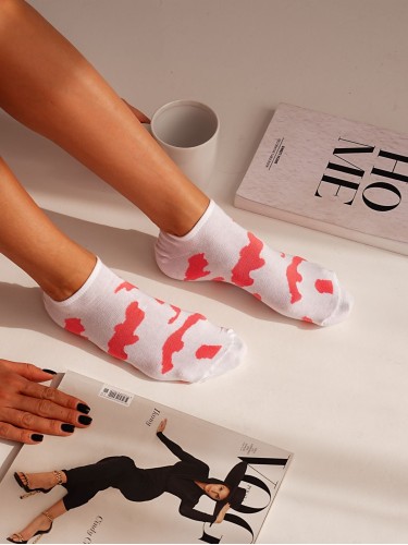 Women's Cow spots pattern low ankle socks 1146.060