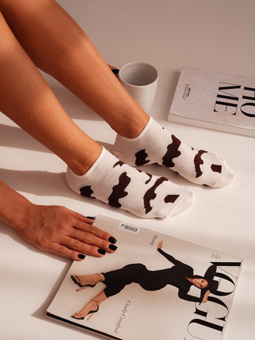 Women's Cow spots pattern low ankle socks 1146.060
