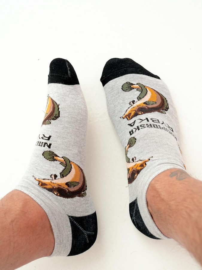 Men's Seaside fish pattern low ankle socks...