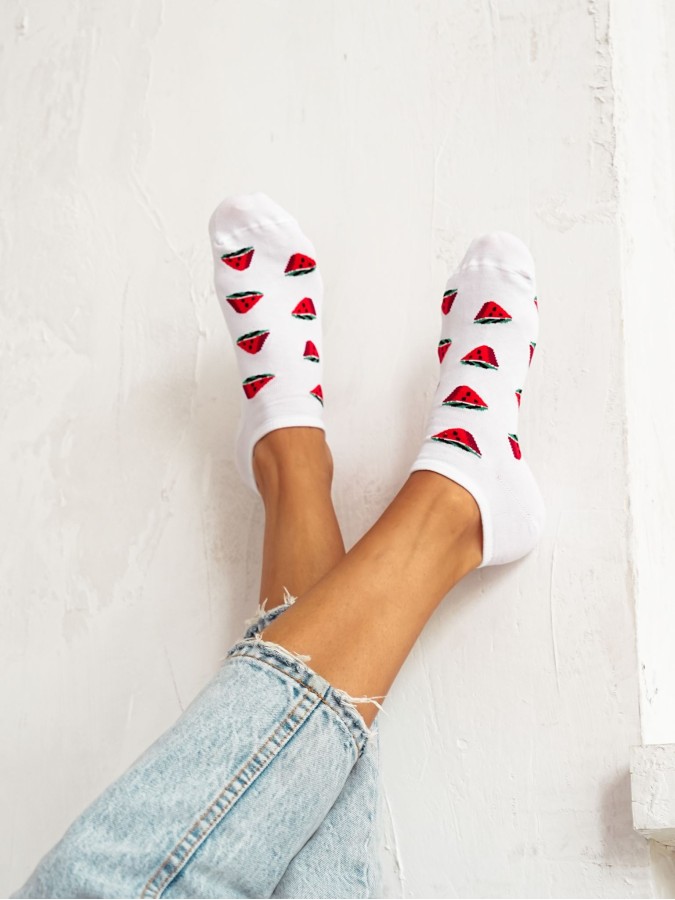 Women's Watermelons pattern low ankle socks...