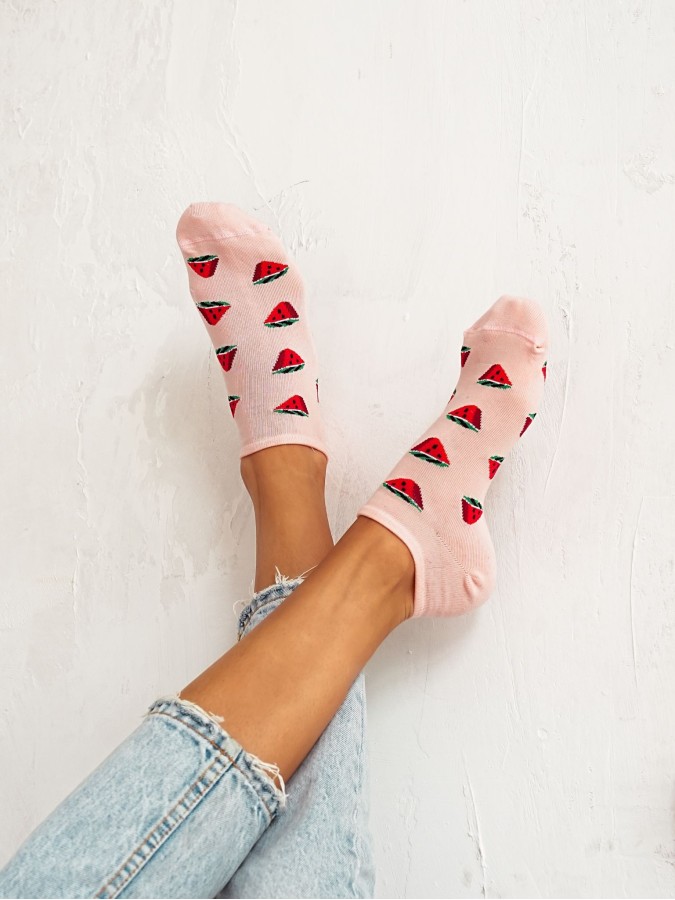 Women's Watermelons pattern low ankle socks...