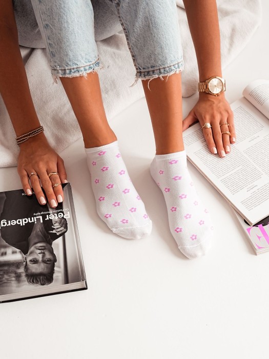 Women's Little Flowers pattern low ankle socks 1146.062