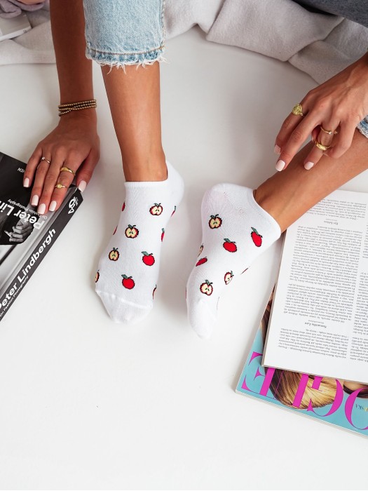Women's Apples pattern low ankle socks 1146.063