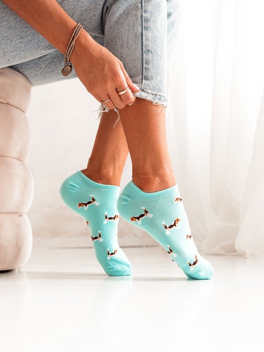Women's Little Dogs pattern low ankle socks 1146.064