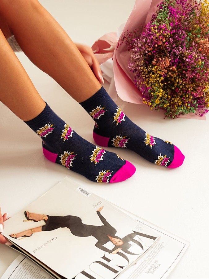 Women's SUPER MOM pattern socks 0200.037