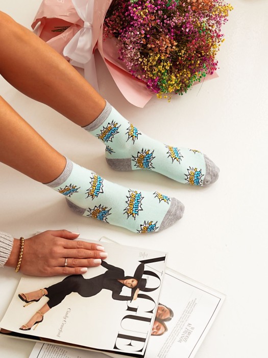 Women's SUPER MOM pattern socks 0200.037