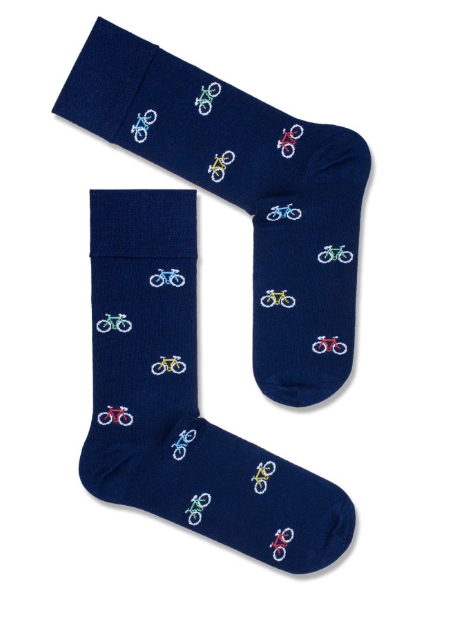 Men's Colorful small bicycles pattern socks...