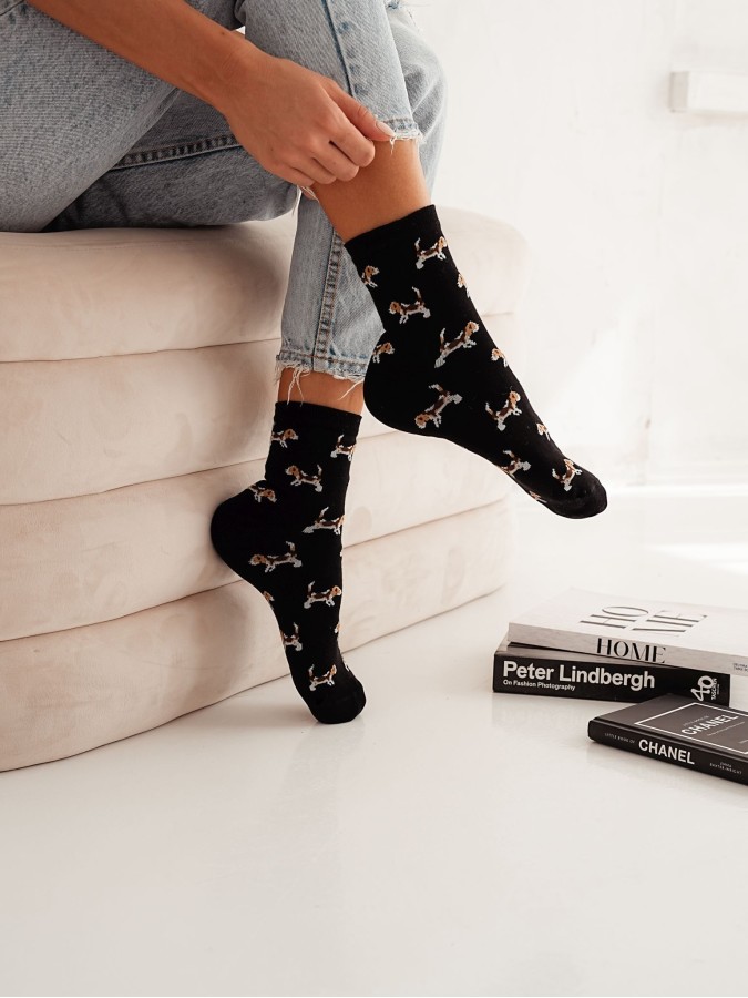 Women's Little dogs pattern socks 0200.107