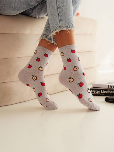 Women's Apples pattern socks 0200.108