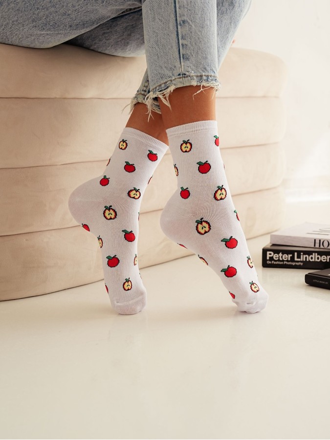 Women's Apples pattern socks 0200.108