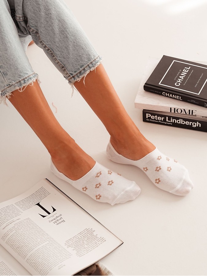 Cotton Little Flowers pattern invisible socks...