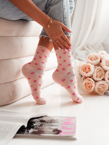 Women's Little Flowers pattern socks 0200.110