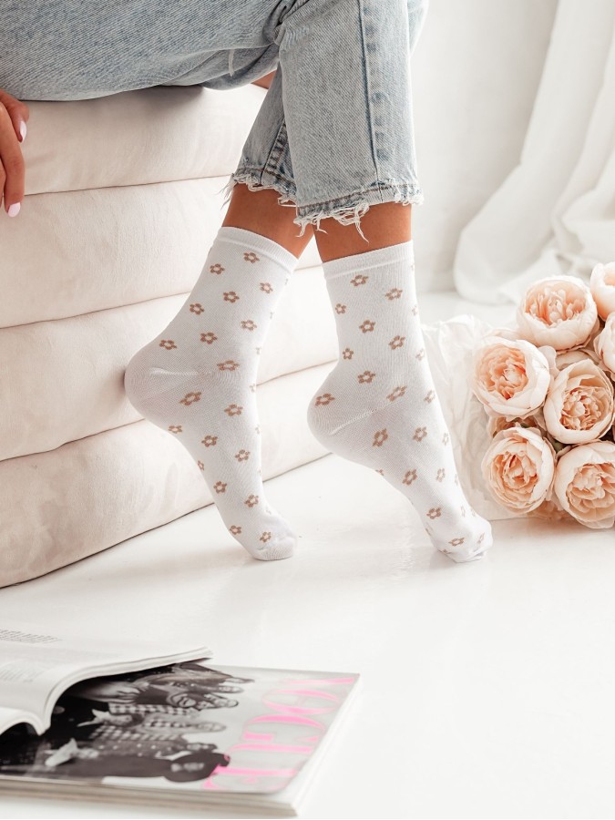 Women's Little Flowers pattern socks 0200.110