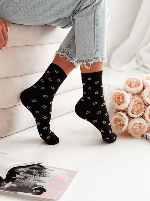 Women's Little Flowers pattern socks 0200.110