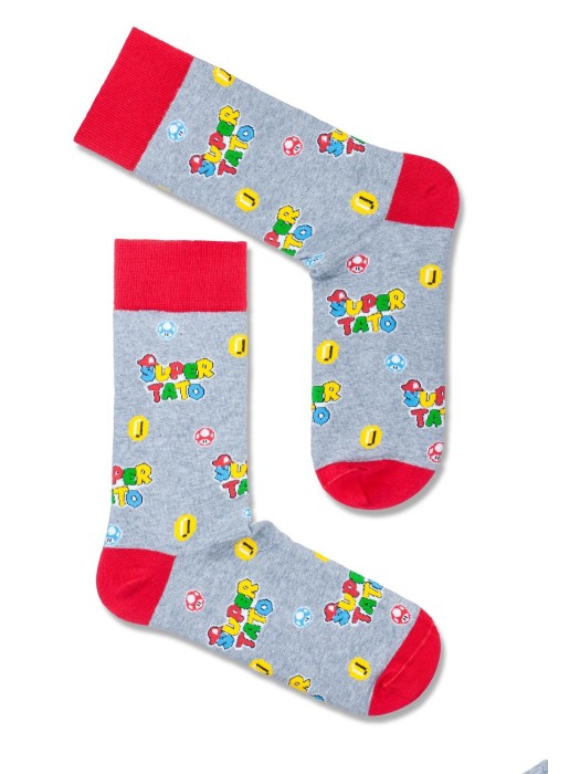 Men's Mario & Super Dad pattern socks 0125.001