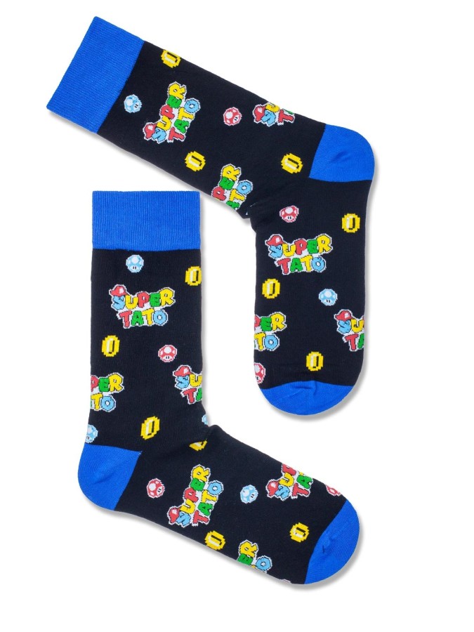Men's Mario & Super Dad pattern socks 0125.001