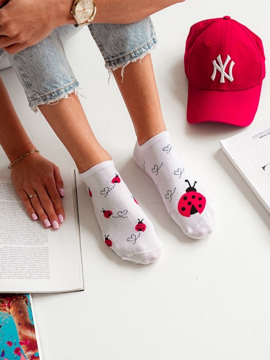 Women's Ladybirds pattern low ankle socks 1146.066