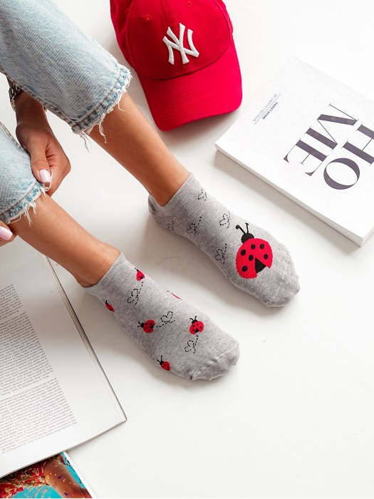 Women's Ladybirds pattern low ankle socks 1146.066