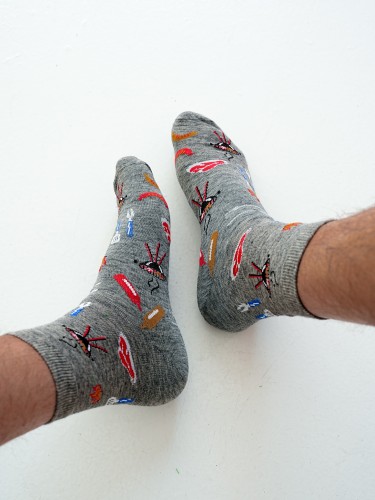 Men's Barbecue pattern short socks 1153.027 2