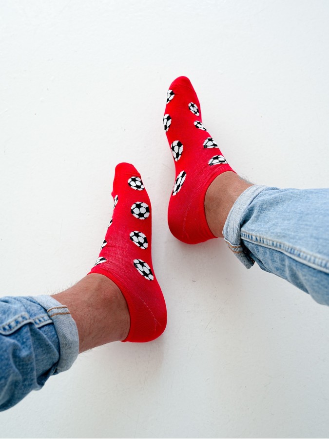 Men's Football pattern low ankle socks 1108.039