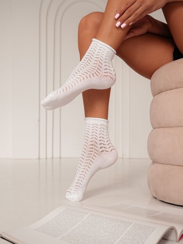 Women's openwork bandless socks 0989.004