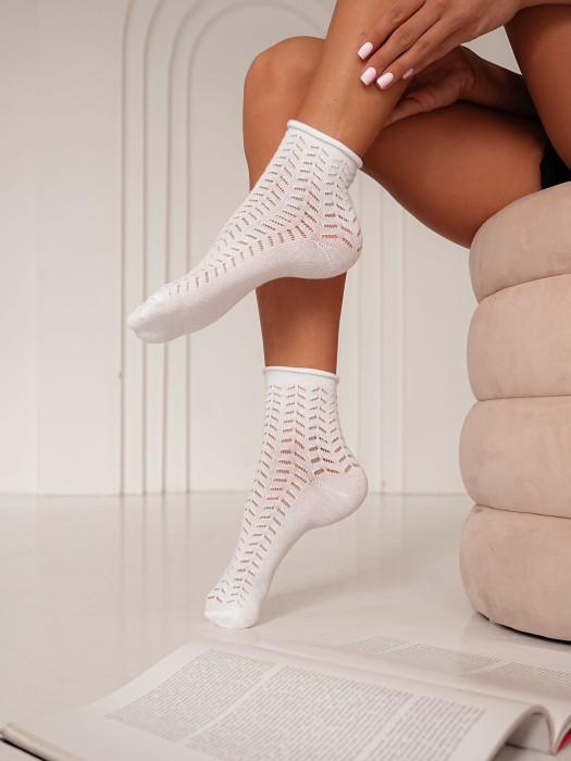 Women's openwork bandless socks 0989.004