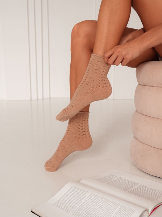 Women's openwork bandless socks 0989.004