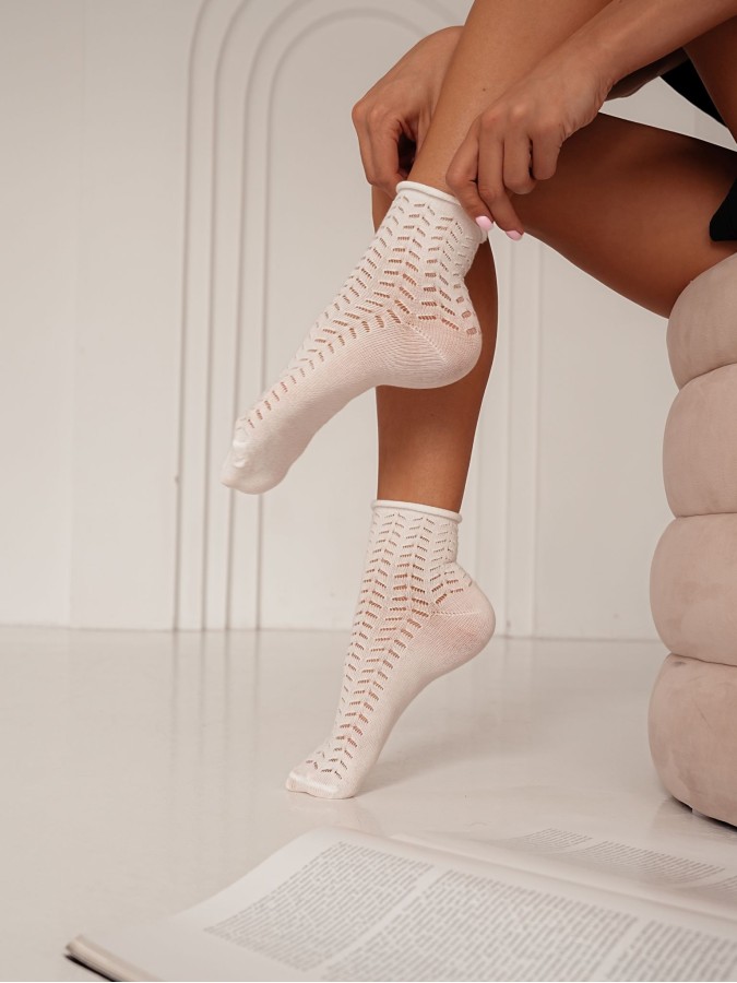 Women's openwork bandless socks 0989.004
