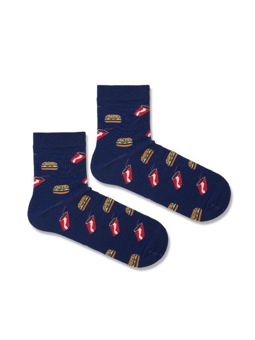 Men's Hamburgers & Coke pattern short socks 1153.030