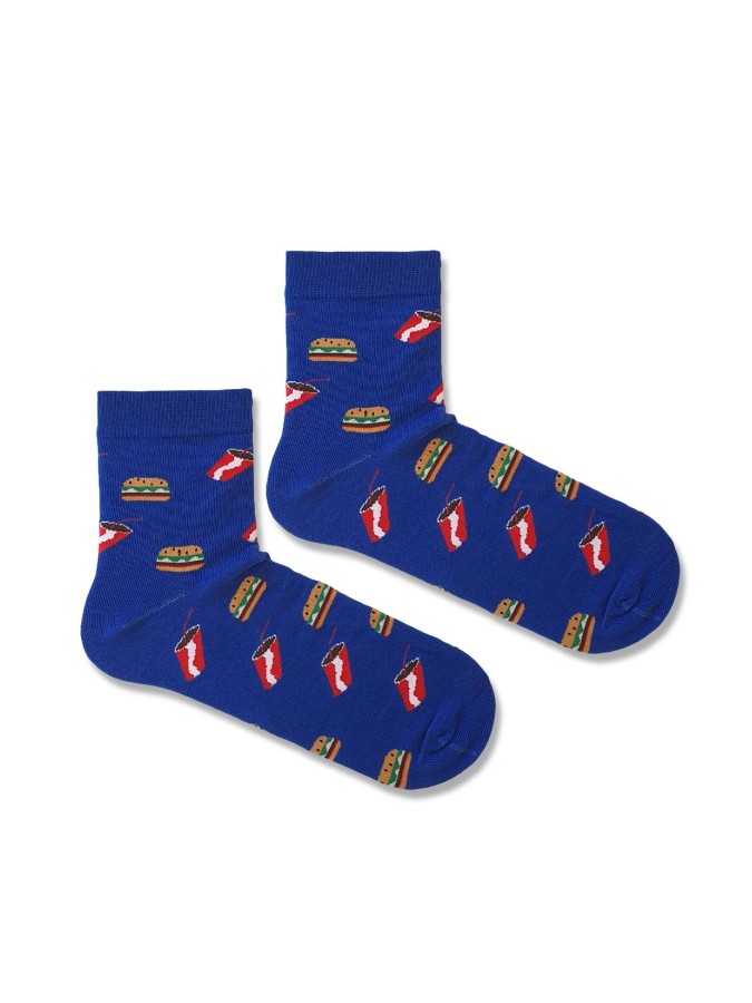 Men's Hamburgers & Coke pattern short socks...